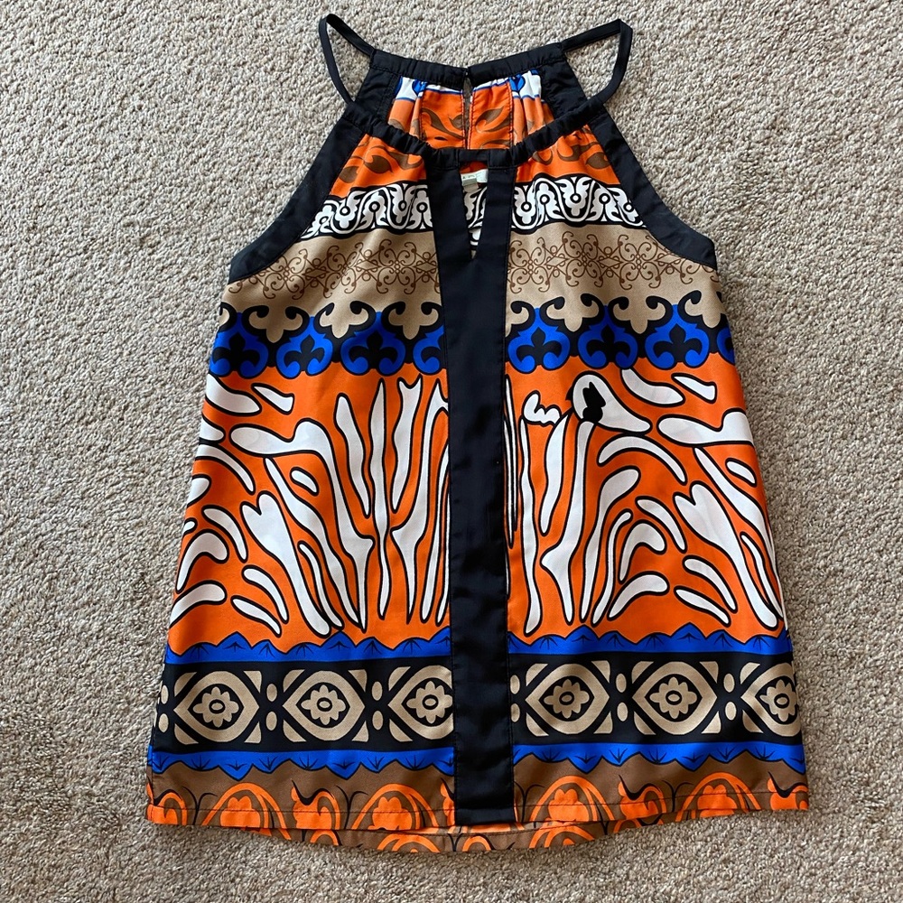 Jade multicolor sleeveless halter-neck tunic, size M - Picture 3 of 11